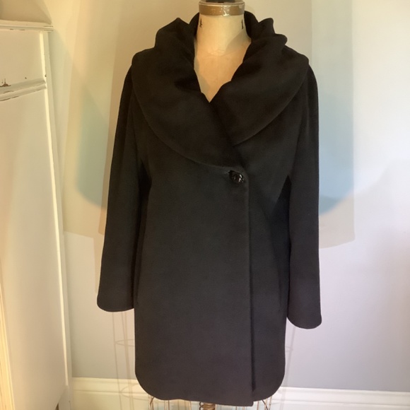 Cinzia Rocca Black 100% Virgin Wool Coat -8 - Picture 4 of 16